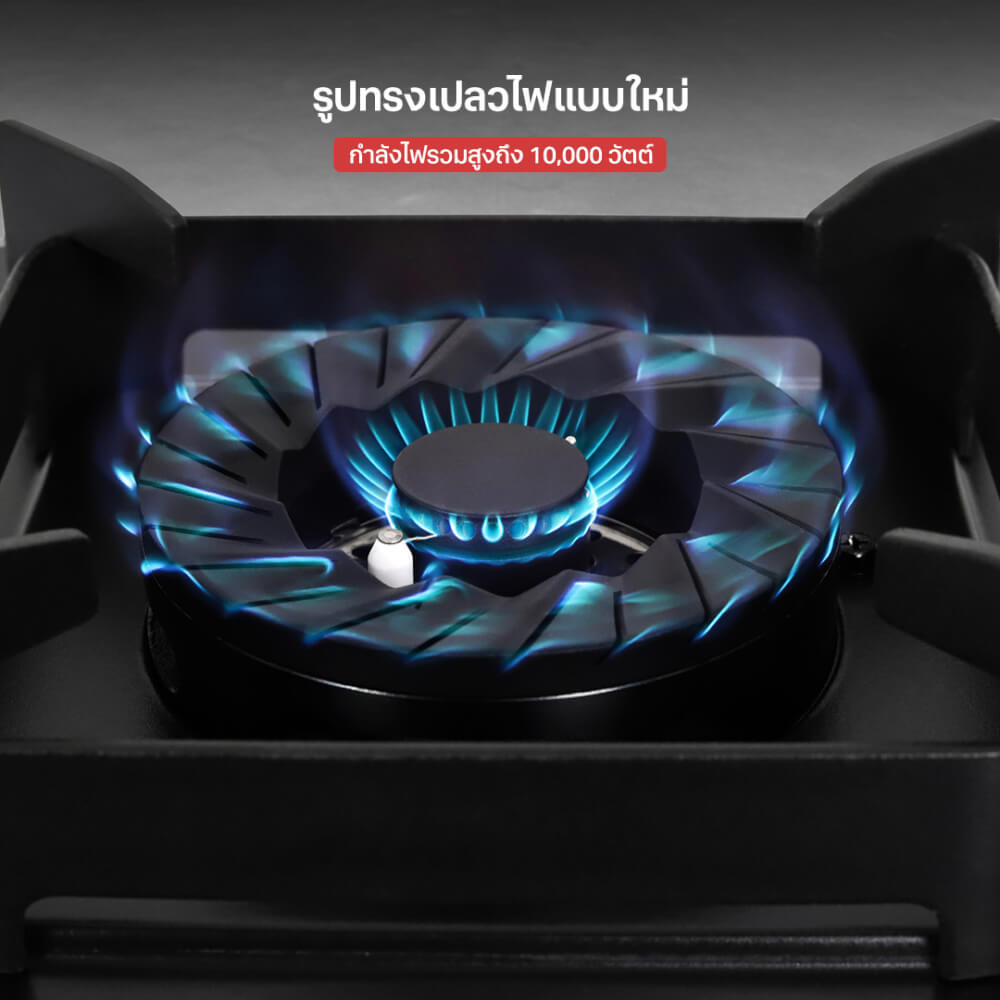 เตาแก๊สฝัง 2 หัว แบบฝัง ฐานกระจก EVE HB73-B789G/BG 73 ซม. สีดำ